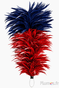 Pennacchio gallo con anello - altezza 40 cm - rosso-blu notte